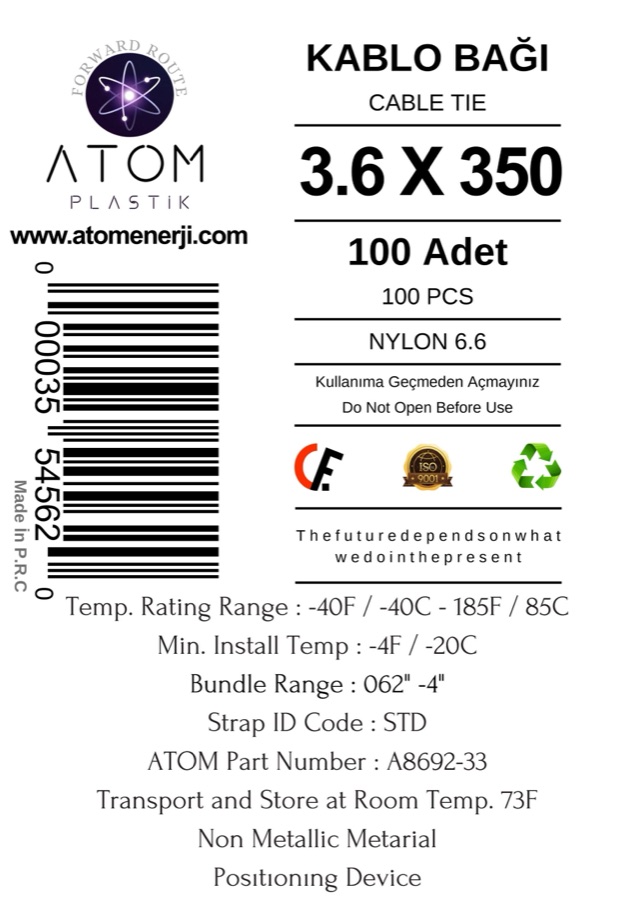 Kablo Bağı 3.6 × 350 mm toptan