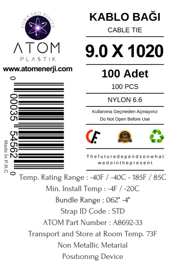 Kablo Bağı 9.0 × 1020 mm toptan